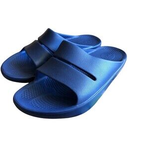 Oofos Ooahh Recovery Sandal Size M7 W9 Unisex Slide Navy Blue Light Comfy Shoe